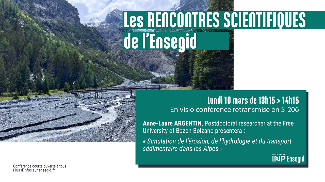 Rencontres Scientifiques de l'ENSEGID : Anne-Laure Argentin