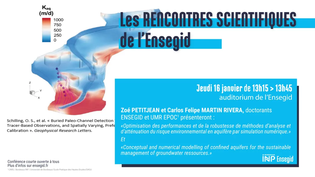 Rencontres Scientifiques de l'ENSEGID : Zoé Petitjean et Carlos Felipe Marin-Rivera 